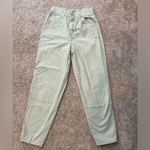 High waisted green pants